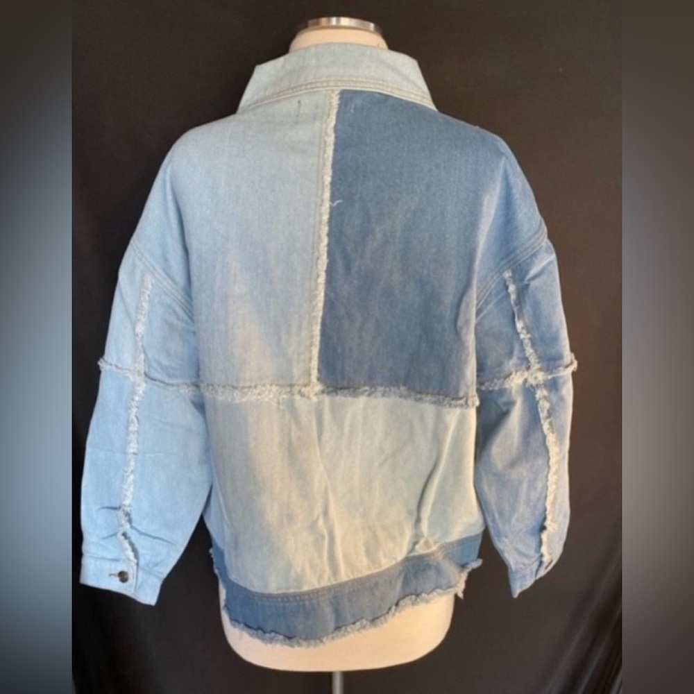 Women’s Patchwork Denim Jacket Large - image 2